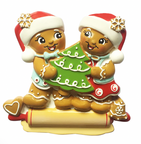 Nostalgic Gingerbread Family Christmas Ornament