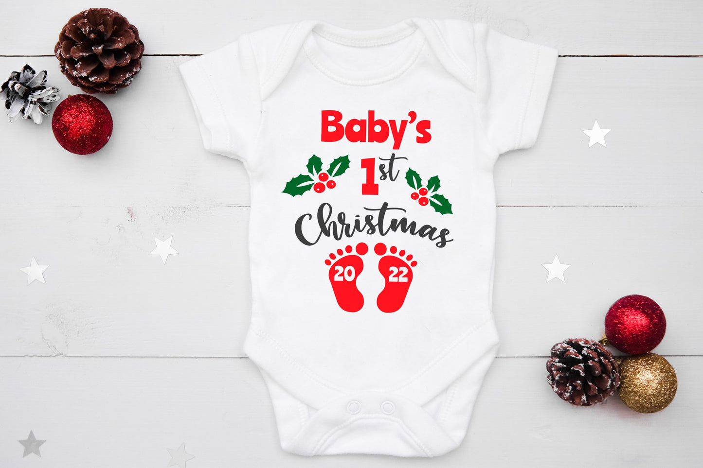 DESIGNS 1 - T-SHIRT BABY'S 1ST CHRISTMAS