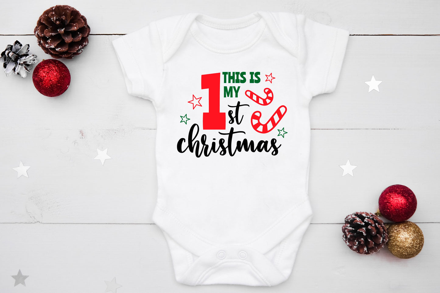 DESIGNS 1 - T-SHIRT BABY'S 1ST CHRISTMAS