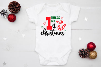 DESIGNS 1 - T-SHIRT BABY'S 1ST CHRISTMAS