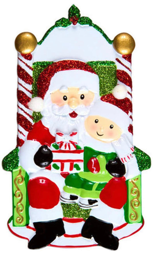 One Child Sitting on Santa Lap