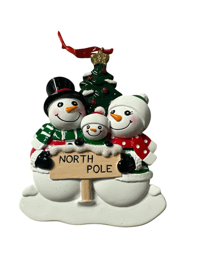 New North Pole Snowman Family