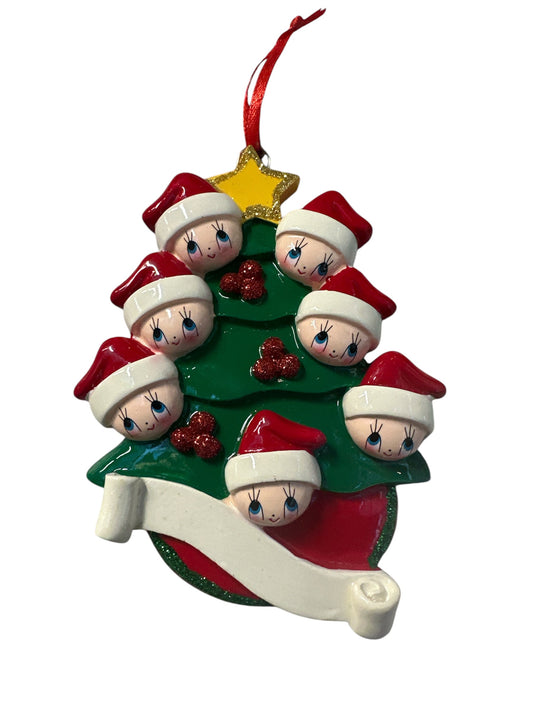 Christmas family Tree Ornament - 7 names