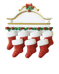 White mantle Family Christmas Ornament