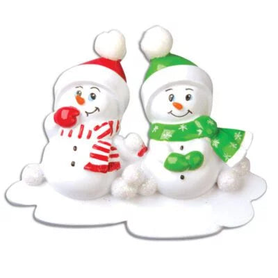 Couple Naughty or Nice snowman  Christmas Ornament