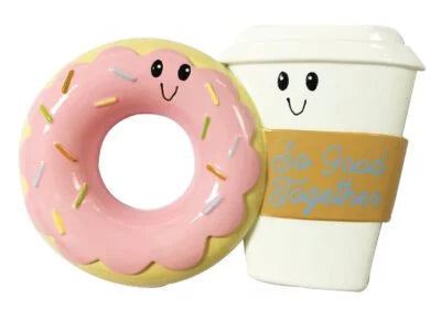 Couple Coffee & Donut   Christmas Ornament