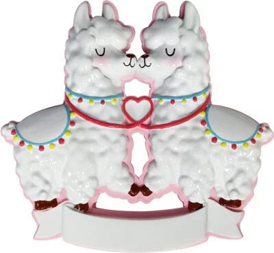 Couple  Llama Christmas Ornament