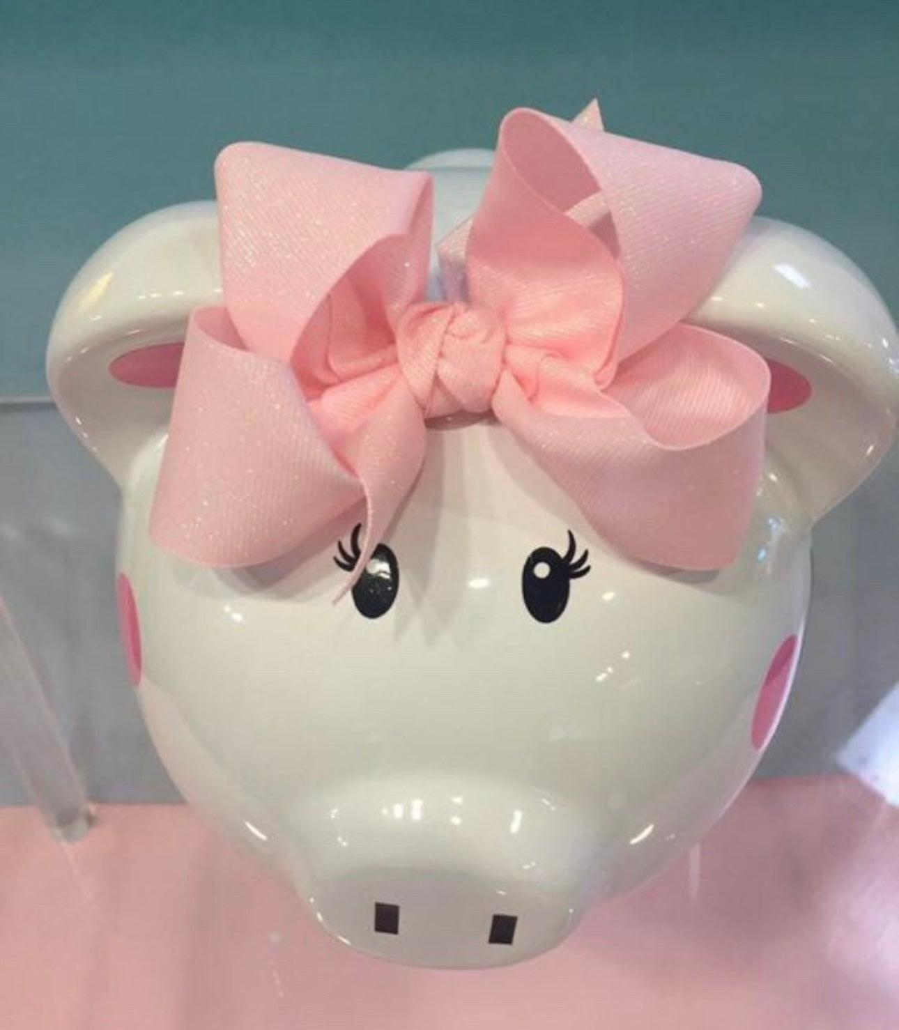 Medium White ceramic piggy bank