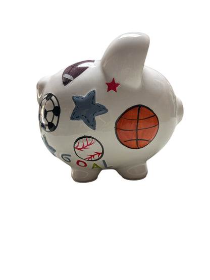 Colorfully Designed Large Piggy Bank- Large Sports Piggy bank