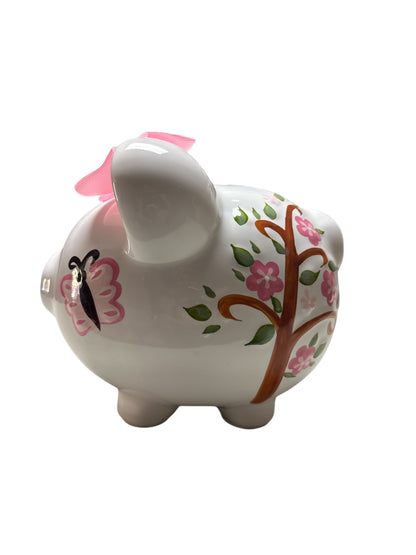 Colorfully Designed Large Piggy Bank- Pink Dotted Owl Pig