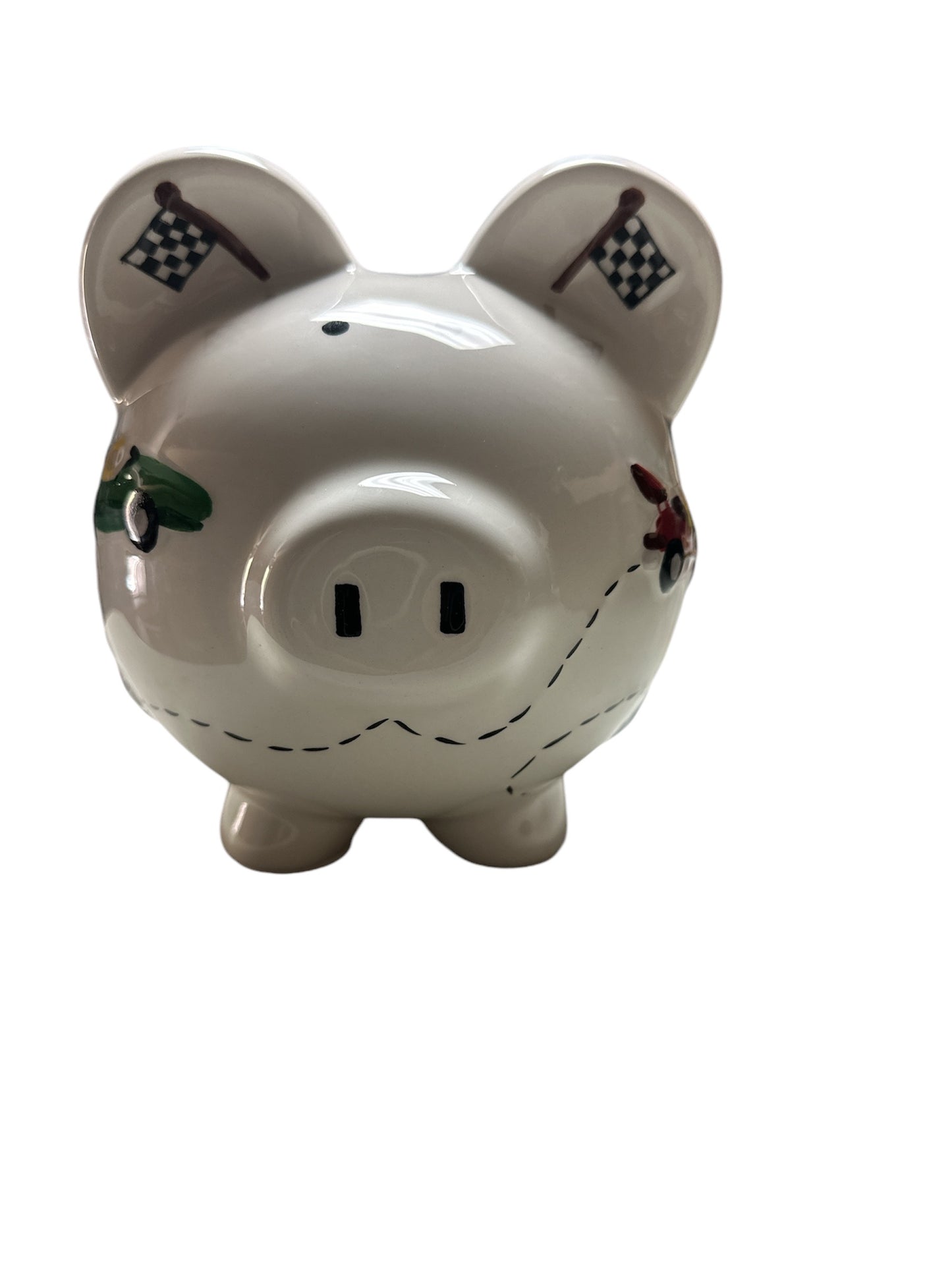 Colorfully Designed Large Piggy Bank- Vroom Race Car Piggy Bank