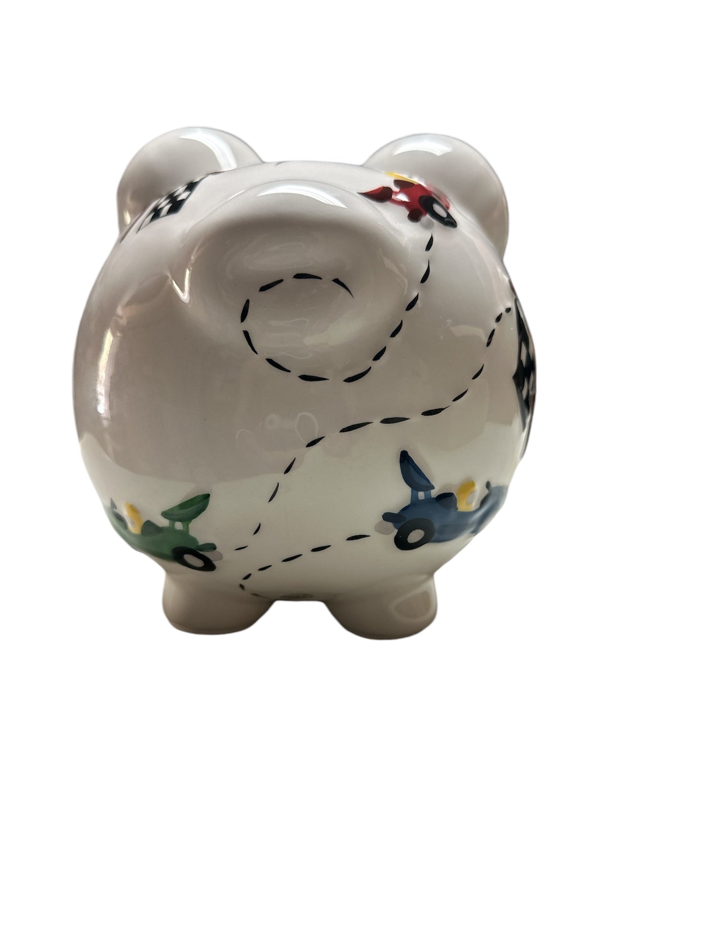 Colorfully Designed Large Piggy Bank- Vroom Race Car Piggy Bank