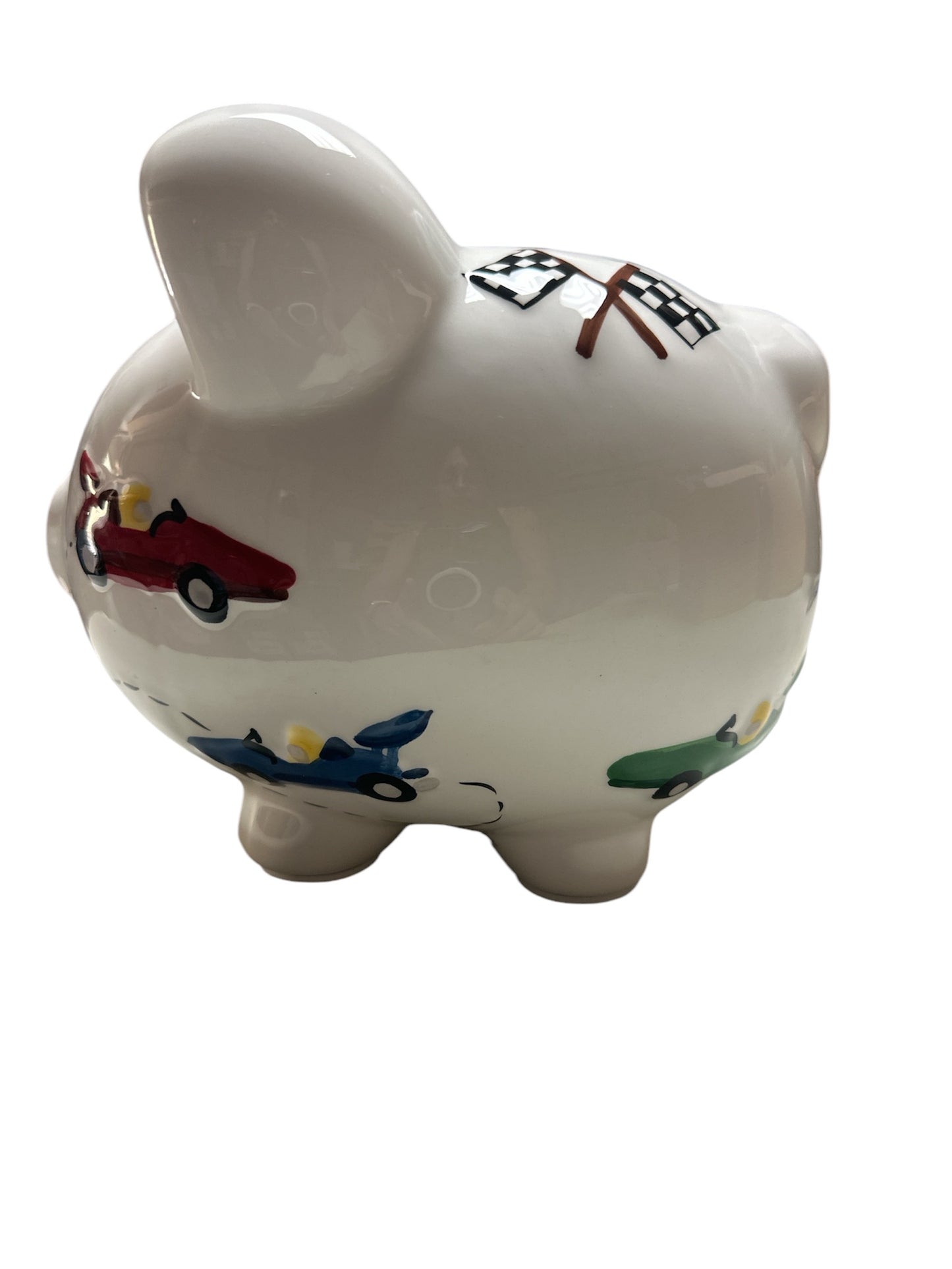 Colorfully Designed Large Piggy Bank- Vroom Race Car Piggy Bank