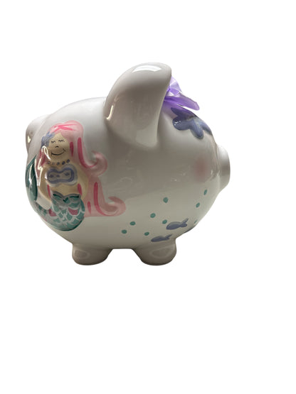 Colorfully Designed Large Piggy Bank- Mermaid Pig