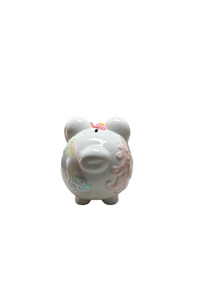 Colorfully Designed Large Piggy Bank- Unicorns and Rainbows Pig