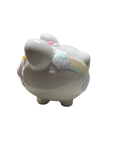 Colorfully Designed Large Piggy Bank- Unicorns and Rainbows Pig