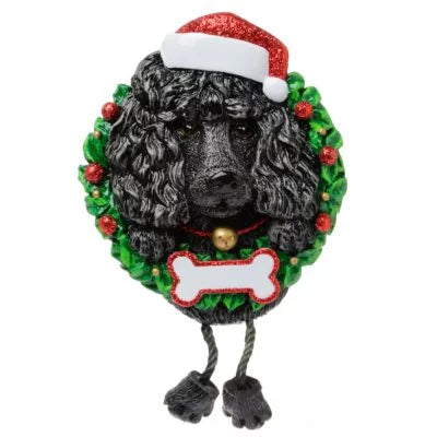 Dog ( pure breed) BLACK POODLE Christmas Ornament