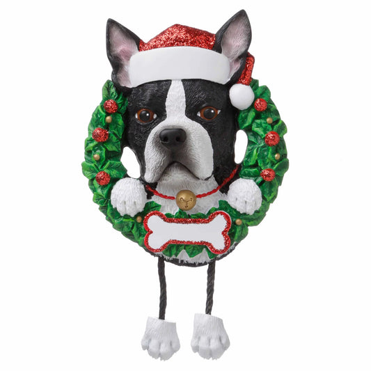 Dog ( pure breed) Boston Terrier Christmas Ornament