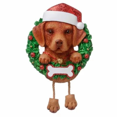 Dog ( pure breed) Chocolate Lab Christmas Ornament