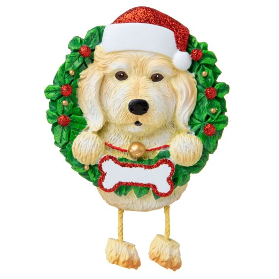 Dog ( pure breed) Labradoodle White  Christmas Ornament