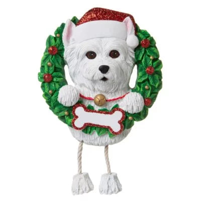 Dog ( pure breed) Westie Christmas Ornament