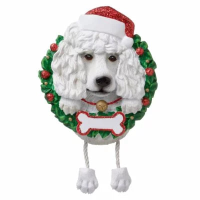 Dog ( pure breed) White Poodle Christmas Ornament