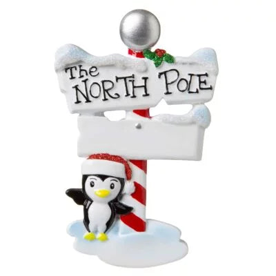 North Pole Penguin Family Christmas Ornament