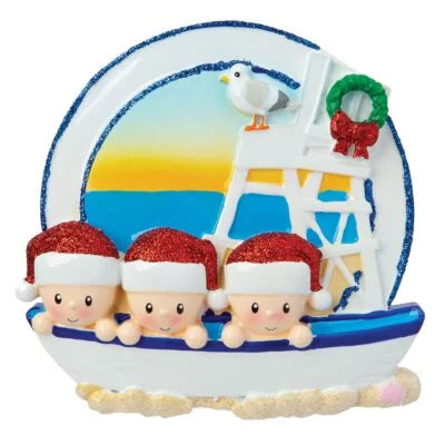 Beach Family Christmas Ornament