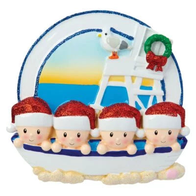 Beach Family Christmas Ornament