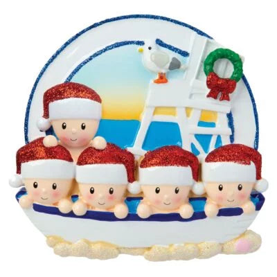 Beach Family Christmas Ornament