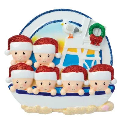 Beach Family Christmas Ornament