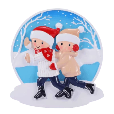 Ice Skating family Christmas Ornament