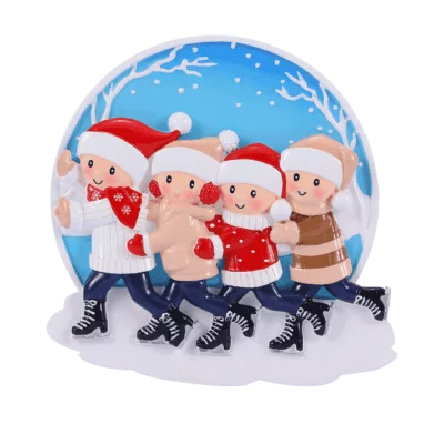 Ice Skating family Christmas Ornament