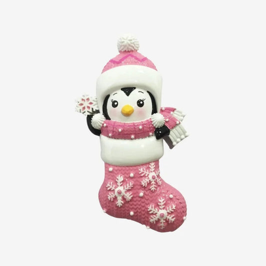 Baby 1st Christmas - Penguin in snowflake stocking