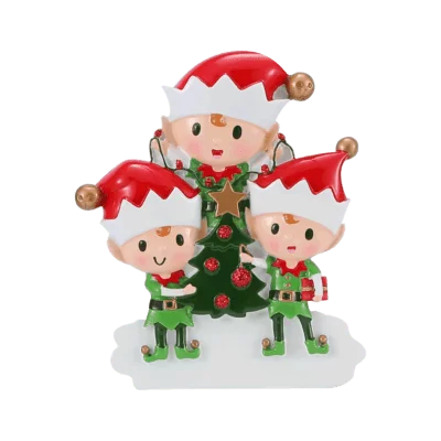 Elves Family doing things Christmas Ornament