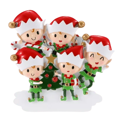 Elves Family doing things Christmas Ornament