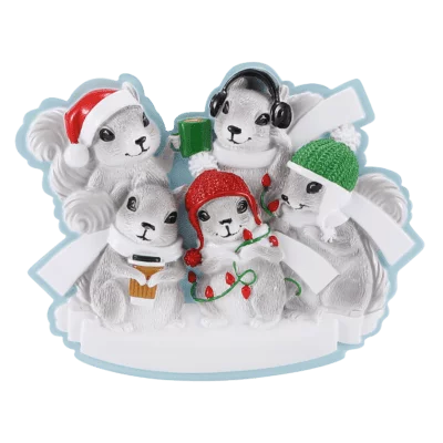 Grey Squirrel Family Christmas Ornament