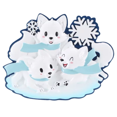 Arctic Fox Family Christmas Ornament