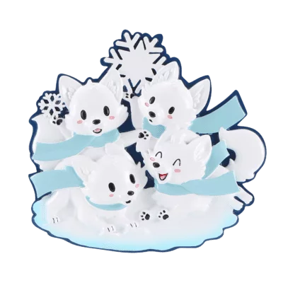 Arctic Fox Family Christmas Ornament