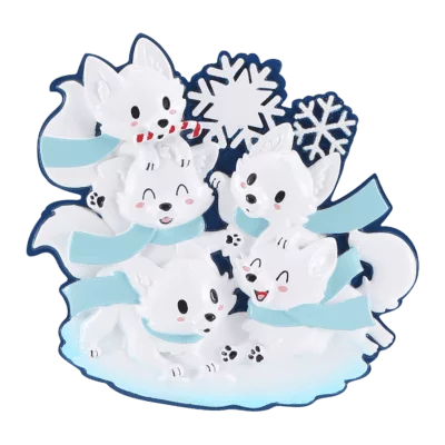 Arctic Fox Family Christmas Ornament