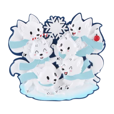 Arctic Fox Family Christmas Ornament