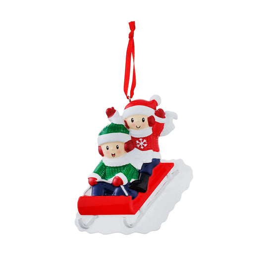 People Sled Family Christmas Ornament