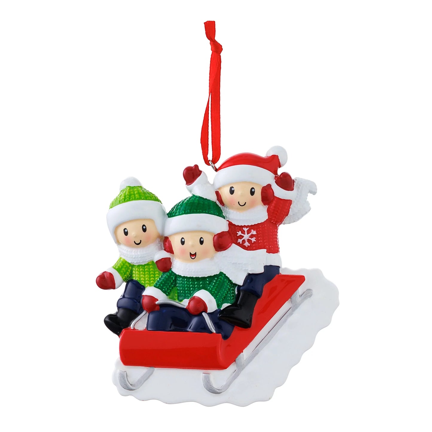 People Sled Family Christmas Ornament