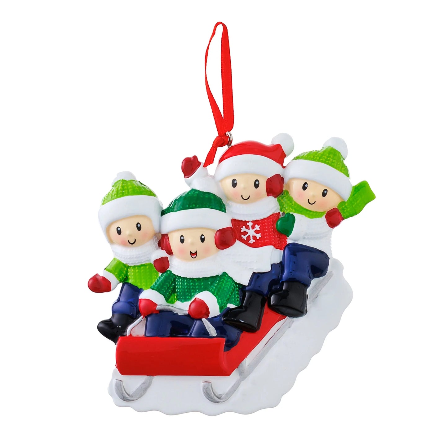 People Sled Family Christmas Ornament