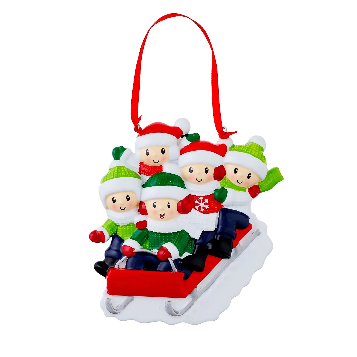 People Sled Family Christmas Ornament