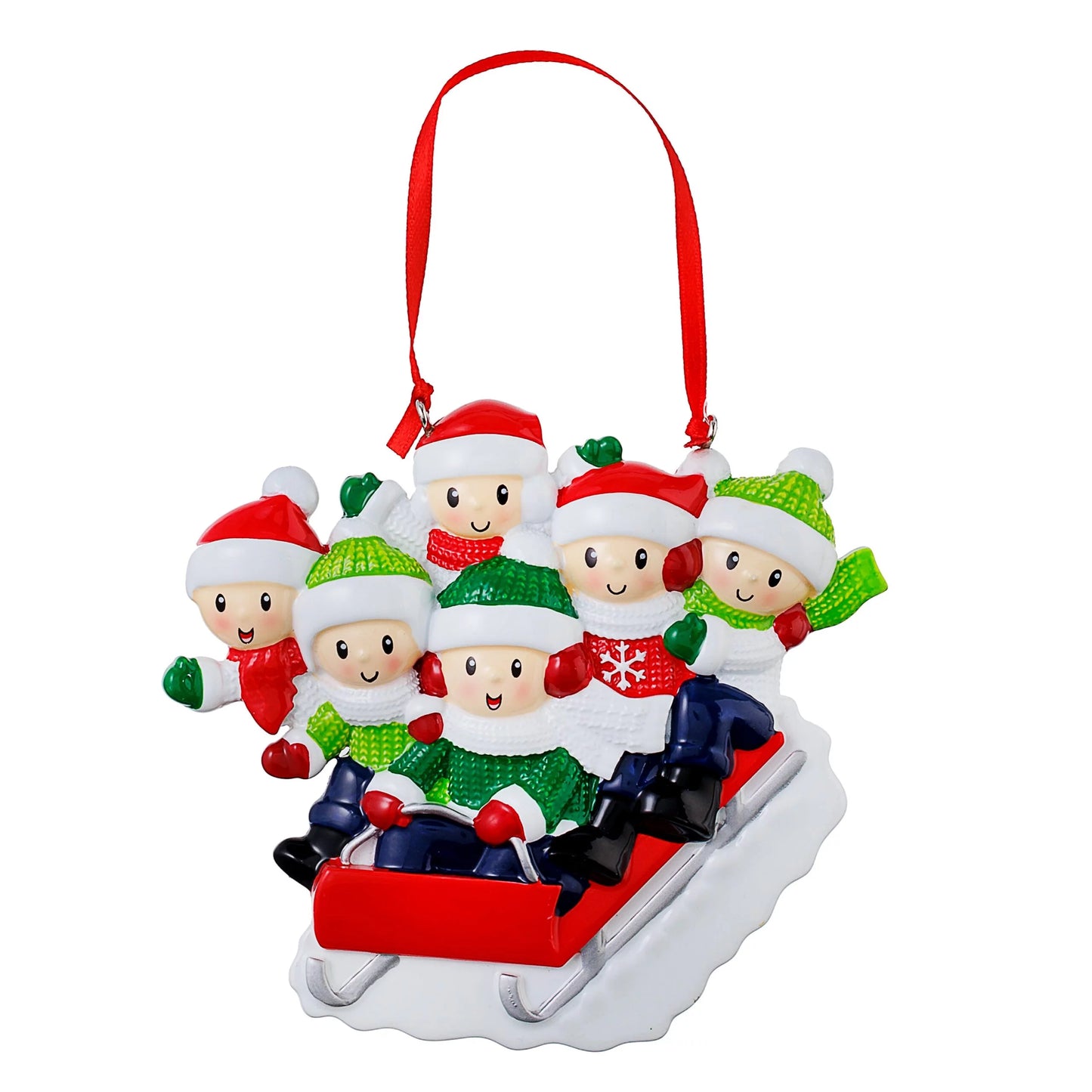 People Sled Family Christmas Ornament