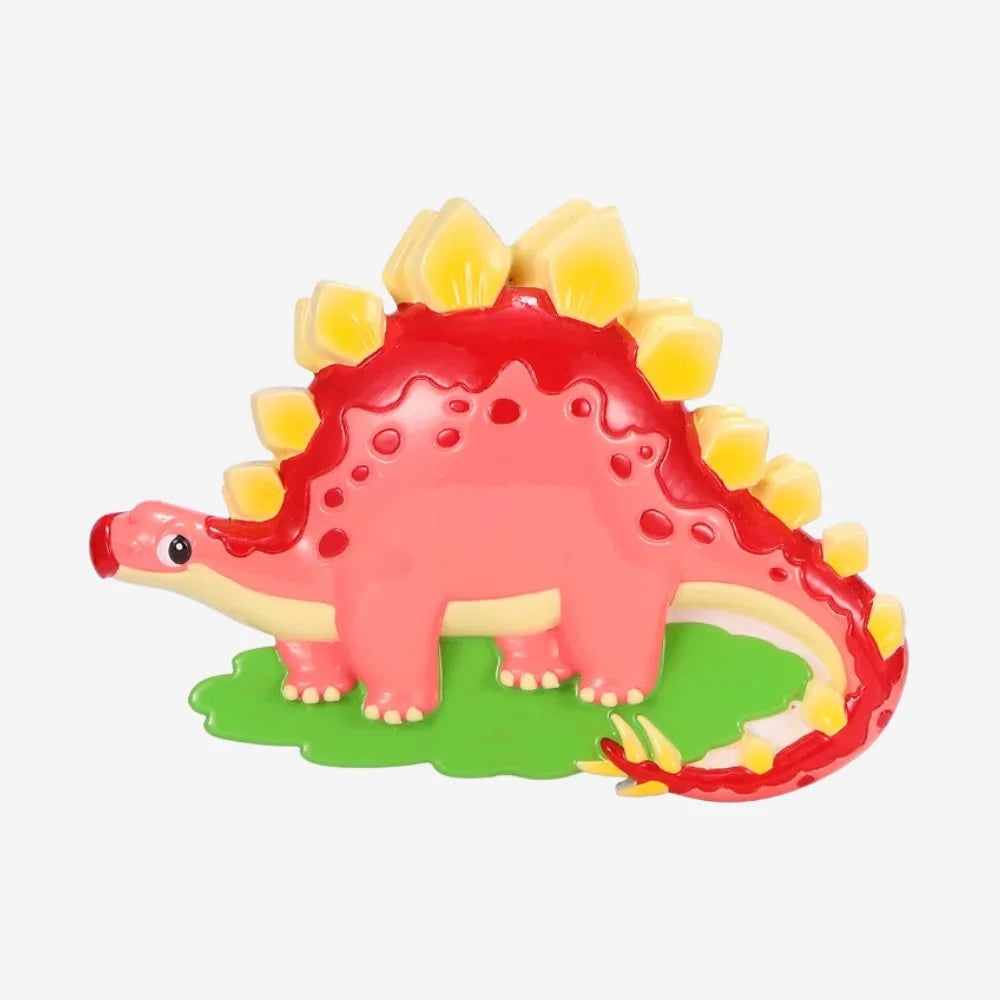 CHILD STEGASAURUS CHRISTMAS ORNAMENTS - RED DINO