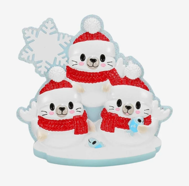 Seal Family Christmas ornament