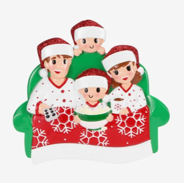 Movie Night Family Christmas Ornaments