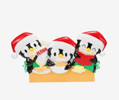 Penguin Baking Family Christmas Ornaments